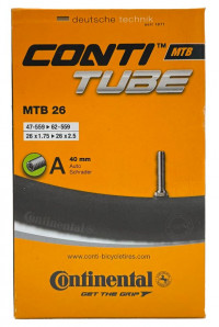 Велокамера Continental 26" 26'х1.75-2.50 47-62/559 AV 40мм MTB/02-0181611 Велокамера Continental 26" 26'х1.75-2.50 47-62/559 AV 40мм MTB/02-0181611