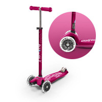 Самокат Micro Maxi Deluxe LED розовый светящиеся колеса