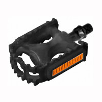 Педали FEIMIN FP-628, ось 9/16" со светоотражателями, пластиковые чёрные