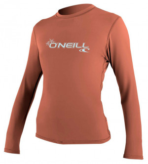 Гидромайка женская короткий рукав O&#039;Neill WMS Basic Skins L/S Sun Shirt Light Grapefruit S21 (4340 252) 