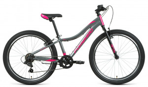 Велосипед Forward Jade 24 1.0 серый/розовый (2021) 