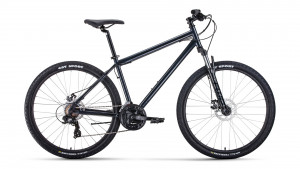 Велосипед Forward SPORTING 27.5 2.0 disc темно-серый/черный (2021) 