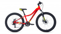 Велосипед Forward TWISTER 24 2.0 disc красный\ярко-зеленый (2021)