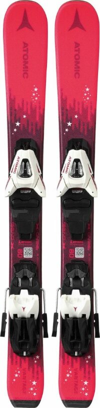 Горные лыжи Atomic Vantage Girl X 70-90 Pink/Berry + крепления C 5 GW Red/Black (2022)