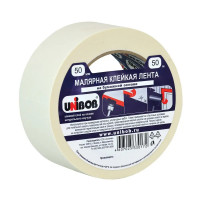 Малярная клейкая лента Unibob 50мм x 50м белая (28139)