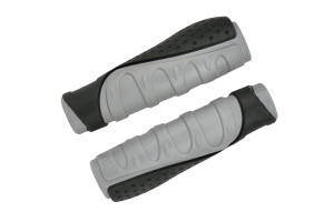 Грипсы MTB HL-G301 130mm, эргономические, резина, черно\серые (2022) 