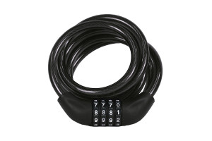 Замок противоугонный JK102.705A 10х1800мм(72&quot;), трос 10мм, в оплетке, кодовый, черный (2022) 