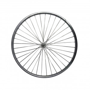 Колесо переднее 28" одинарный алюминиевый обод усиленное спицы 3 мм 