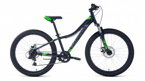 Велосипед Forward Twister 24 2.0 disc черный/ярко-зеленый (2021) 