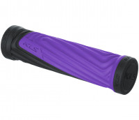 Грипсы KLS ADVANCER 2D 130мм, кратон/гель, с заглушками, чёрный/фиолетовый