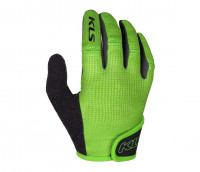 Перчатки KLS YOGI зелёные, L, с длинными пальцами, ладонь с гелевыми вставками, силиконовое напыление на пальцах