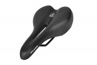 Седло Zeus Z-6101 MTB Sport 275x155 мм, рельсы сталь, анатомическое, черное, 285 гр (2022)