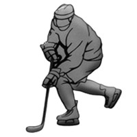 Наклейка-хоккеист на автомобиль TSP Hockey Player (Type 2) серебристая