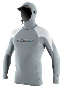 Гидромайка мужская с капюшоном длинный рукав O'Neill Premium Skins O'Zone L/S Rash Guard w/Hood Cool Grey/White/White S21