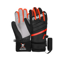 Перчатки горнолыжные Reusch Warrior R-Tex XT Junior black/white/fluo red