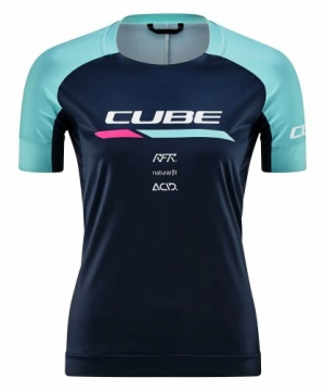 Джерси CUBE Teamline WS Round Neck к/рук женская, blue´n´mint 