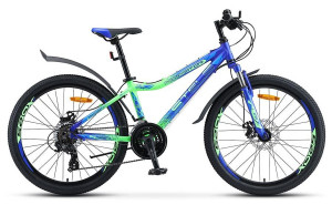 Велосипед Stels Navigator-450 MD 24&quot; V030 синий/неоновый-зеленый (2020) 