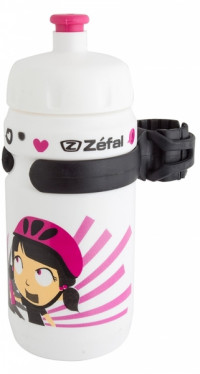Фляга детская Zefal Little Z Z-Girl + флягодержатель Universal clip holder, 350 мл, белая