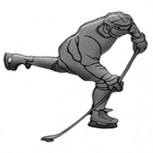 Наклейка-хоккеист на автомобиль TSP Hockey Player (Type 3) серебристая 