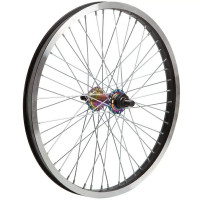 Колесо 20" перед для BMX, двойной алюм.обод 48 отв, втулка SF-B17F алюм., гайка 14мм ось