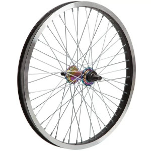 Колесо 20&quot; перед для BMX, двойной алюм.обод 48 отв, втулка SF-B17F алюм., гайка 14мм ось 