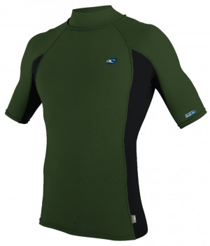 Гидромайка мужская короткий рукав O&#039;Neill Premium Skins S/S Turtleneck Rash Guard Dark Olive/Black/Dark Olive S21 (4517 GE6) 