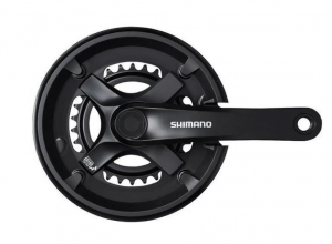 Система Shimano TY501, 170мм, для 2x7/8ск, Кв, 46/30, с защитой, с болтами креп, черный (2021) 