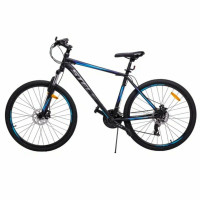 Велосипед Stels Navigator-700 MD 27.5" Z010 (м) черный/голубой рама: 17.5" (2025)