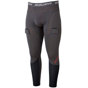 Брюки компрессионные с раковиной Bauer Pro Lock Jock Pant SR grey/black (1054546) 