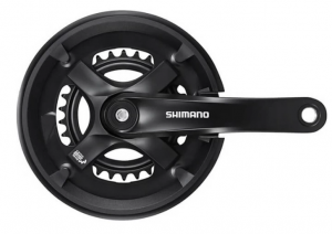 Система Shimano TY501, 175мм, для 2x7/8ск, Кв, 46/30, с защитой от цепи., с болтами креп, черная 