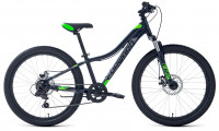 Велосипед Forward Twister 24 2.2 disc черный/ярко-зеленый (2021)