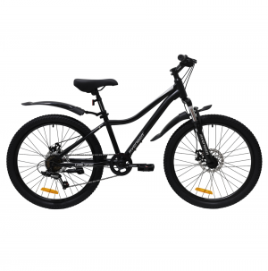 Велосипед Avenger C241D 24" черный матовый/серебристый рама: 13" (2026) 