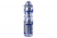 Фляга V-700AA, 500мл, термос, пластик, с клапаном, с защитным колпачком, синий\прозрачный (2022)